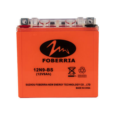 Naranja de plomo de la batería de la motocicleta de ISO14000 frecuencia intermedia la pequeña modificó 12 voltios para requisitos particulares batería de la hora de 9 amperios