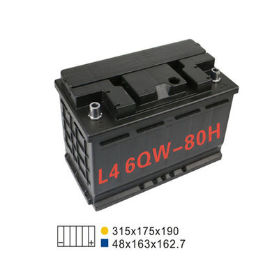 6 batería automotriz de plomo de la batería 20HR 80AH 660A de la parada y del comienzo de Qw 80H